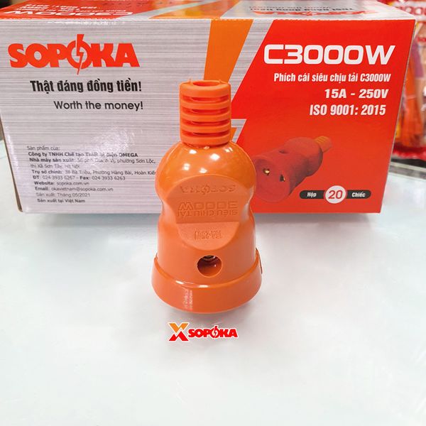 Phích Cắm Điện Âm Siêu Chịu Tải 3000W C3000W SOPOKA