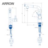 Vòi lavabo nóng lạnh Arrow AMP11876CP