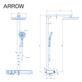 Ảnh bản vẽ kỹ thuật vòi sen cây nóng lạnh Arrow AMG14GH881SGG