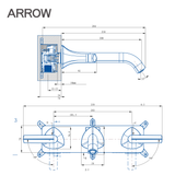 Vòi lavabo nóng lạnh Arrow AG4281CP
