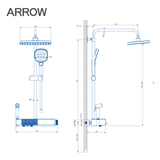Vòi sen cây nóng lạnh Arrow AMG14S879SGGP