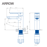 Vòi lavabo nóng lạnh Arrow AMP1155GGP