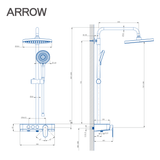 Vòi sen cây nóng lạnh Arrow AMG13S877SGGP