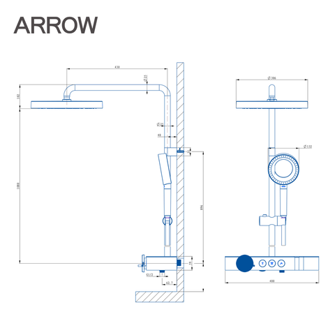 Vòi sen cây nóng lạnh Arrow AMG13G39SMW