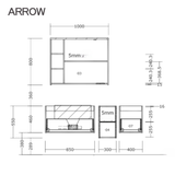 Bộ Tủ Lavabo Arrow A1601KLR1/AP4035 và Tủ Gương Arrow A1601KLR2