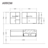 Bộ Tủ Lavabo Arrow A1601LXFZ1/ATX5637F và Tủ Gương Arrow A1601LXFZ2