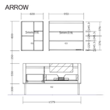 Bộ Tủ Lavabo Arrow A1601MLS1/AP4035 và Tủ Gương Arrow A1601MLS2