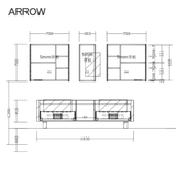 Bộ Tủ Lavabo Arrow A1601XXY1/AP41025B và Tủ Gương Arrow A1601XXY2