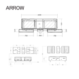 Bộ Tủ Lavabo Arrow A18501QM1/AP4036 và Tủ Gương Arrow A18501QM2