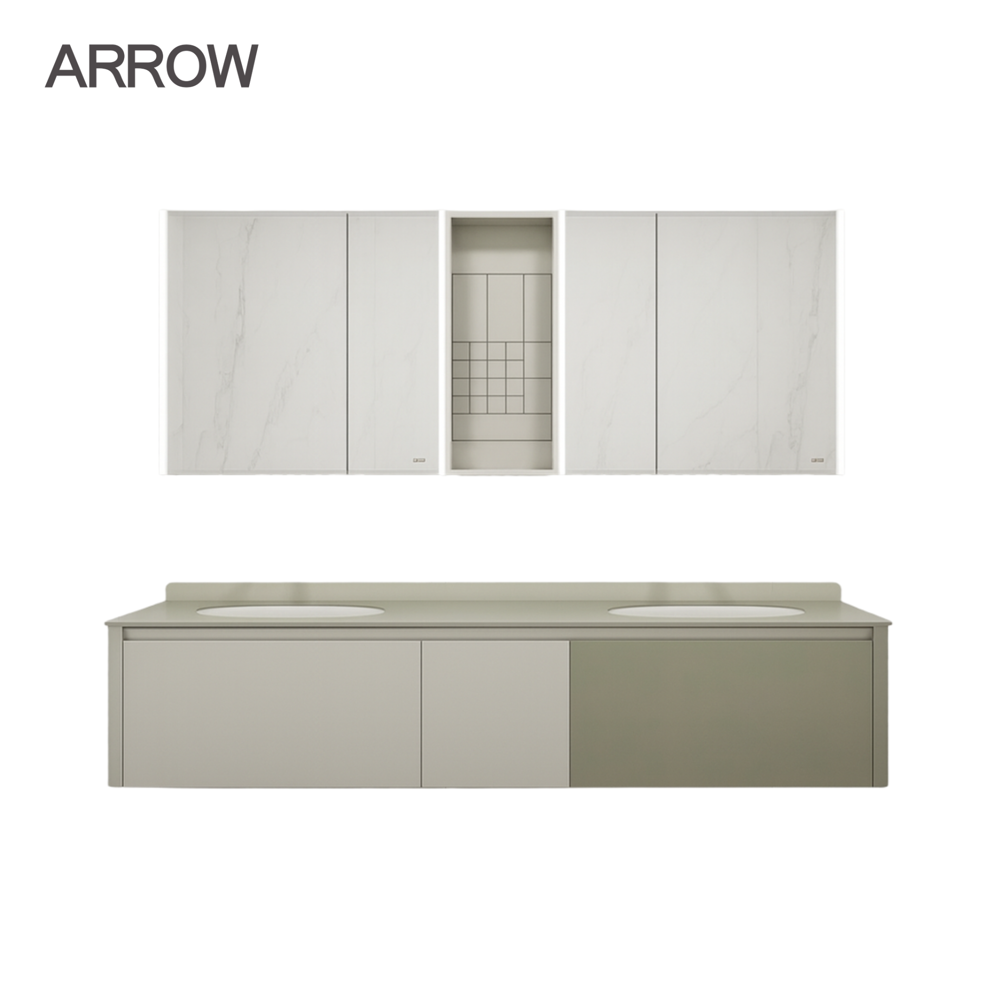 Bộ Tủ Lavabo Arrow A18501QM1/AP4036 và Tủ Gương Arrow A18501QM2