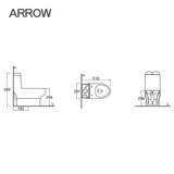Ảnh bản vẽ thiết kế bồn cầ một khối Arrow AB1167S
