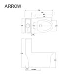 Bồn cầu một khối Arrow AB1183UM/PG015-ZPA