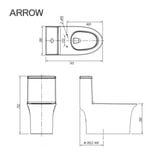 Bồn cầu một khối Arrow AB1187UM/PG015-ZPA