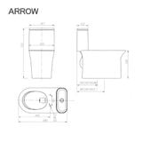 Bồn cầu một khối Arrow AB1802M/AB1118-A