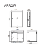 Bộ Tủ Lavabo Arrow ADGMD6G31009D-C/AP31009D và Tủ Gương Arrow AMJD6G31009D-C