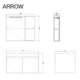 Bộ Tủ Lavabo Arrow ADGMD8G31009F-D/AP31009F và Tủ Gương Arrow ADGMD8G31009F-D