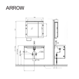 Bộ Tủ Lavabo Arrow ADGMD8G3328-1-AK và Tủ Gương Arrow AMJD8G3328-1-AK