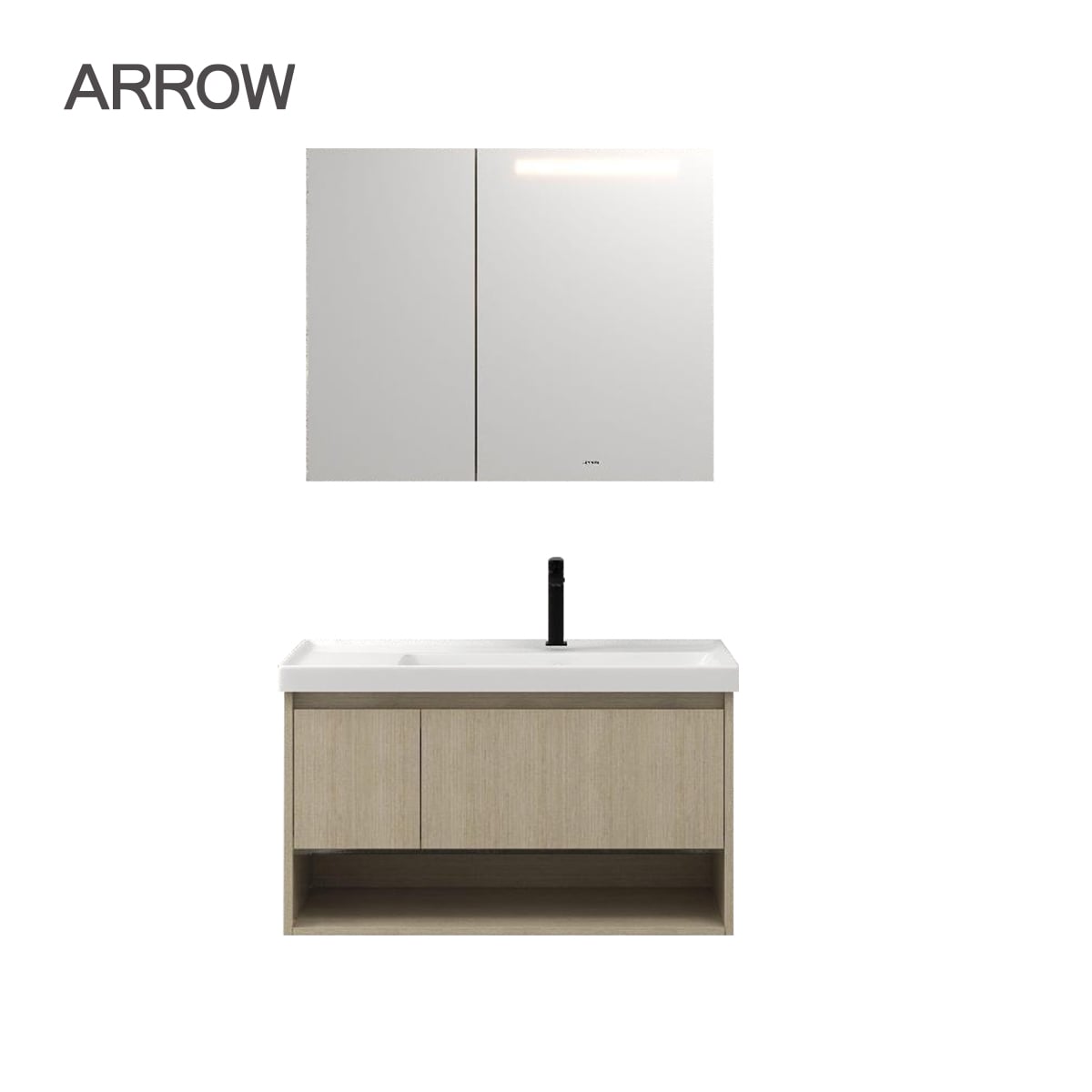 Bộ Tủ Lavabo Arrow ADGMD9G3369-DJB/AP3369 và Tủ Gương Arrow AMJD9G3369-DJB