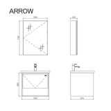 Bộ Tủ Lavabo Arrow ADGU6G3256-F/AP3256 và Tủ Gương Arrow AMJU6G3256-F