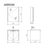 Bộ Tủ Lavabo Arrow ADGU6G3366-C/AP3366 và Tủ Gương Arrow AMJU6G3366-C