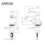 Vòi lavabo nóng lạnh Arrow AF4195GGP