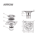 Phễu thoát sàn Arrow AF51810AMSS