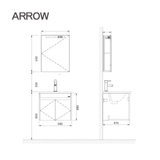 Bộ Tủ Lavabo Arrow AFD6G31009D-JN/AP31009D và Tủ Gương Arrow AFD6G31009D-JN