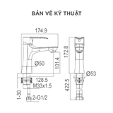 Vòi lavabo nóng lạnh Arrow AG4107