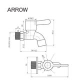Vòi Hồ Lạnh Gắn Tường Arrow AG4603CP