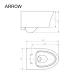Bồn cầu treo tường Arrow AHB2106H/PG015-ZPA