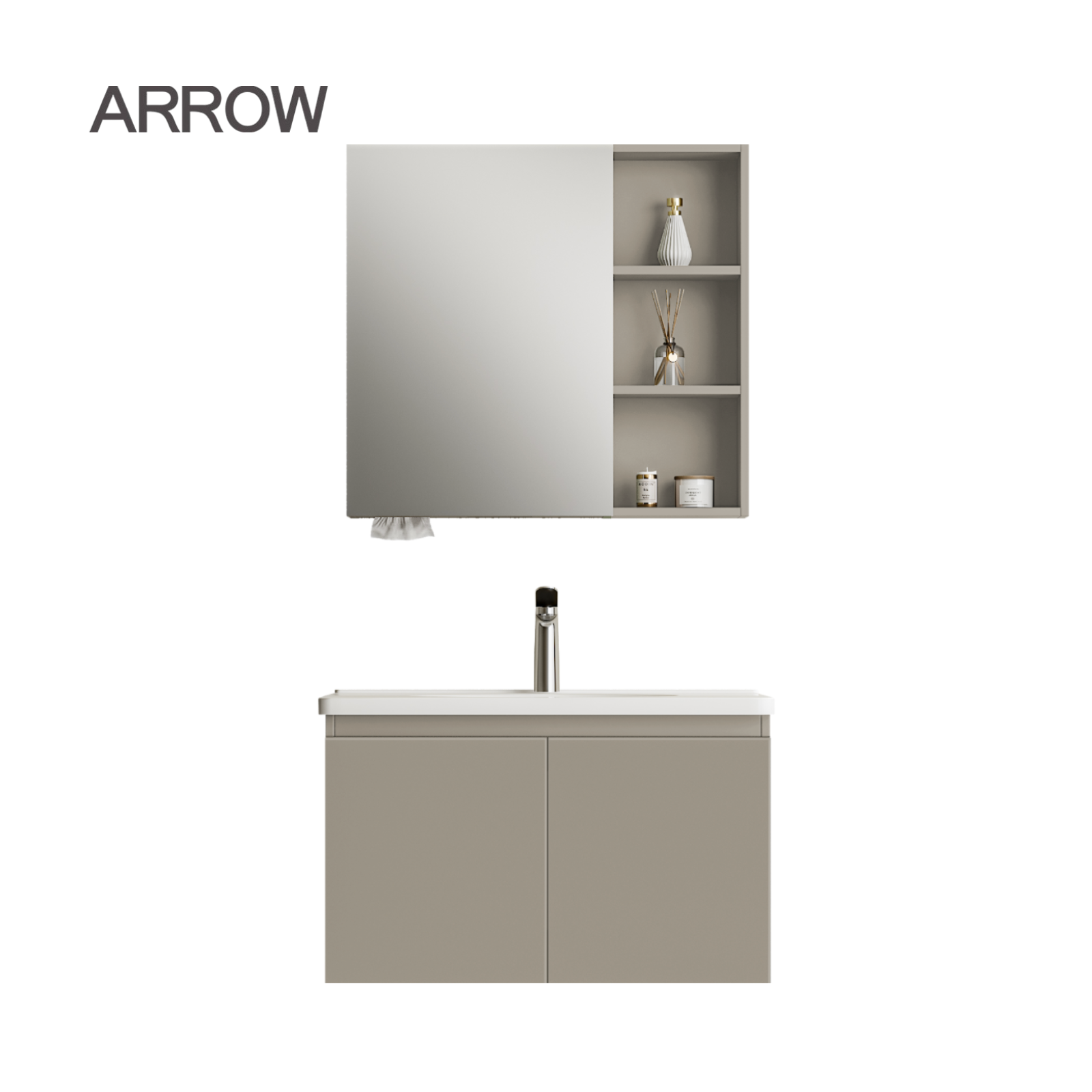Bộ Tủ Lavabo Arrow AHGP8G391TRK-2H/AP391E và Tủ Gương Arrow AHJGP8G391TRK