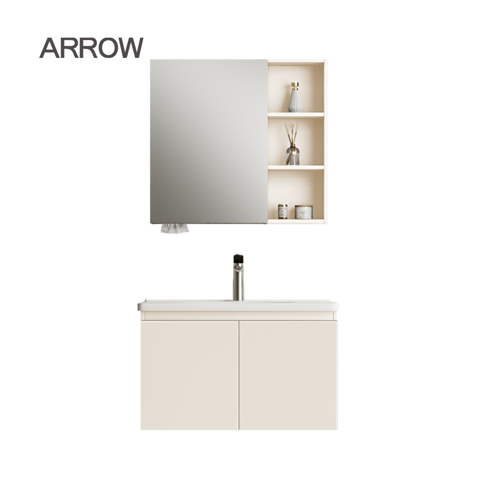 Bộ Tủ Lavabo Arrow AHGP8G391TRM-2H/AP391E và Tủ Gương Arrow AHJGP8G391TRM