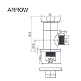 Ảnh bản vẽ kỹ thuật vòi lavabo lạnh Arrow AHGQ35003MCP
