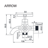 Ảnh bản vẽ kỹ thuật vòi lavabo lạnh AHGQ36001MCP
