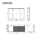 Bộ Tủ Lavabo Arrow AUDD11G31015J-QC/AP31015J và Tủ Gương Arrow AUDD11G31015J-QC