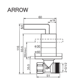 Vòi Lavabo Lạnh Arrow AHRQ37002MCP