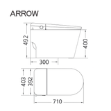 Ảnh bản vẽ kỹ thuật bồn cầu thông minh Arrow AKB1315-AM