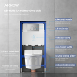 Bồn cầu thông minh treo tường Arrow AKH1051H/AKB1051
