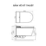 Bồn cầu thông minh treo tường Arrow AKH1051H/AKB1051