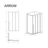Ảnh bản vẽ kỹ thuật buồng tắm kính Arrow AL70F1