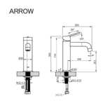 Vòi lavabo nóng lạnh Arrow AMP11859LJ