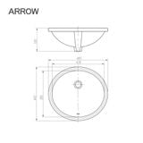 Chậu rửa lavabo âm bàn Arrow AP418E