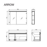 Bộ Tủ Lavabo Arrow APGMD10G31008H-RX/AP31008H và Tủ Gương Arrow AMYJD10G31008H-RX