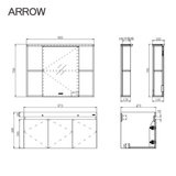 Bộ Tủ Lavabo Arrow APGMD10G31009H-LY/AP31009H và Tủ Gương Arrow AMYJD10G31009H-LY