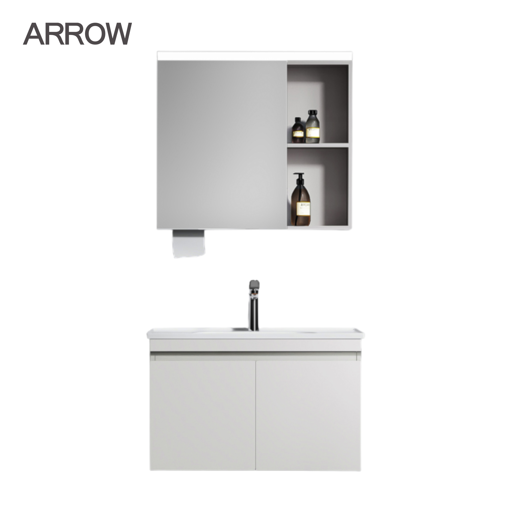 Bộ Tủ Lavabo Arrow APGMD8G31009F-LY/AP31009F và Tủ Gương Arrow AMYJD8G31009F-LY
