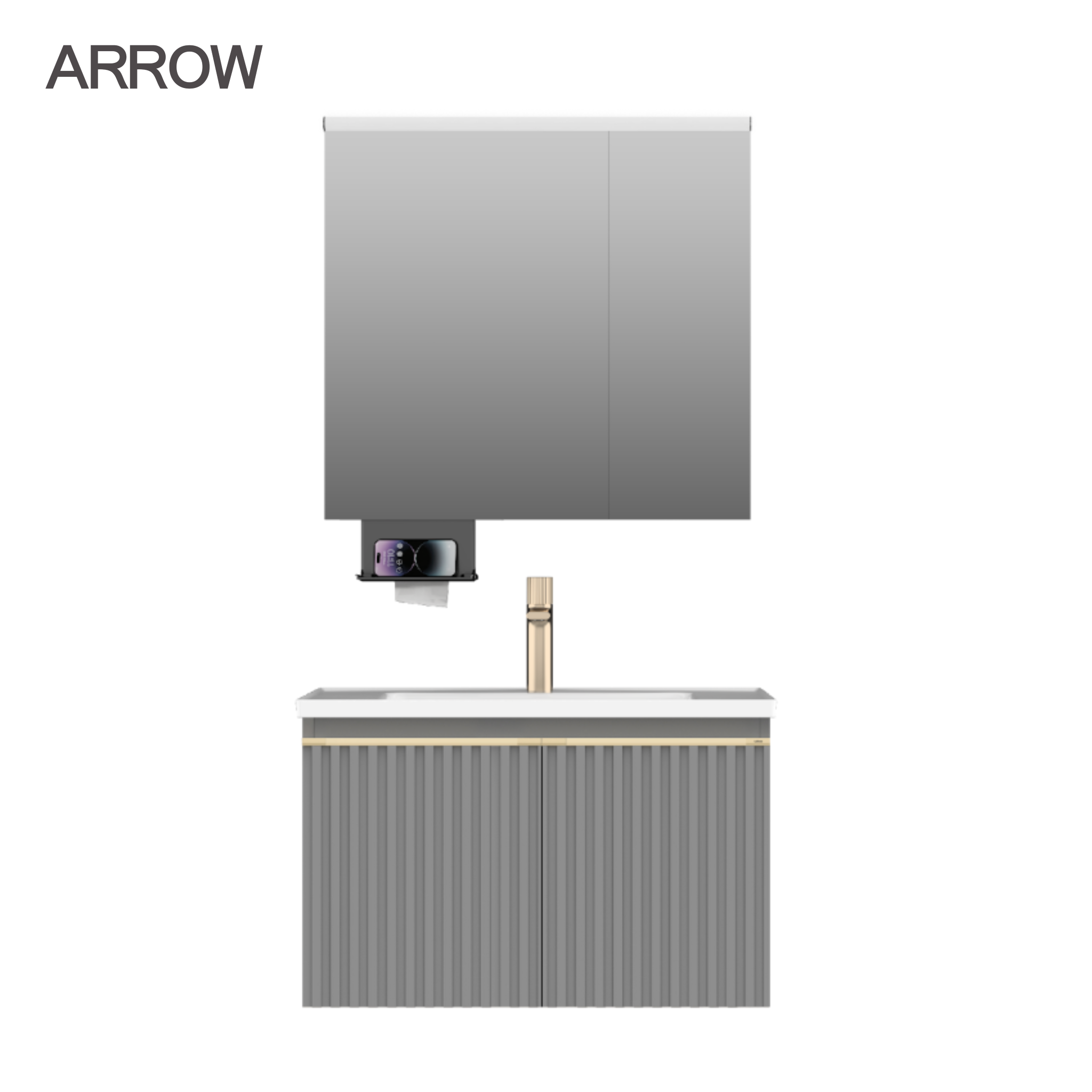 Bộ Tủ Lavabo Arrow APGMH8G31020F-SD/AP31020F và Tủ Gương Arrow AMYJH8G31020F-SD