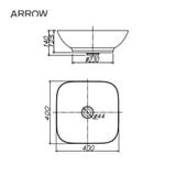 Chậu rửa lavabo đặt bàn Arrow AP41026B-MB