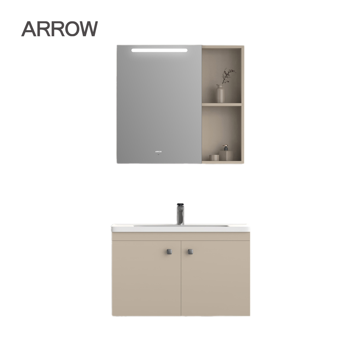 Bộ Tủ Lavabo Arrow AUDD10G3320-MY2/AP3320 và Tủ Gương Arrow AMJD8G3368-DJB
