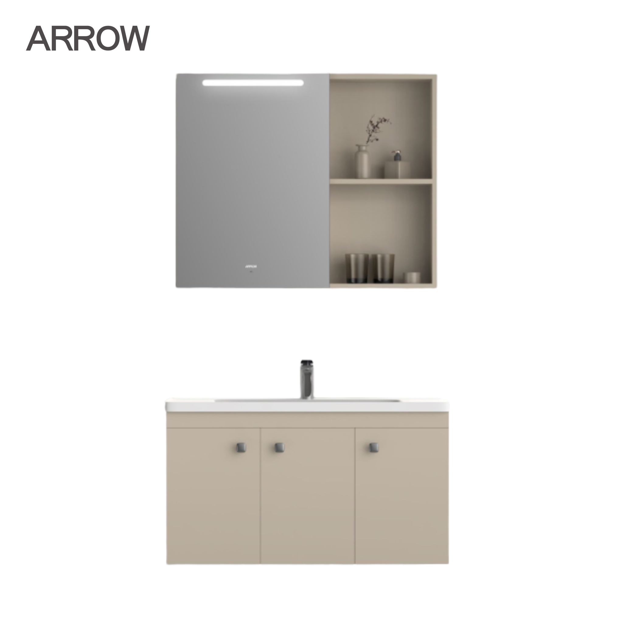 Bộ Tủ Lavabo Arrow AUDD10G3320-MY2/AP3320 và Tủ Gương Arrow AUDJ10G3320-MY2