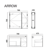 Bộ Tủ Lavabo Arrow AUDD8G31009F-YG/AP31009F và Tủ Gương Arrow AUDJ8G31009F-YG